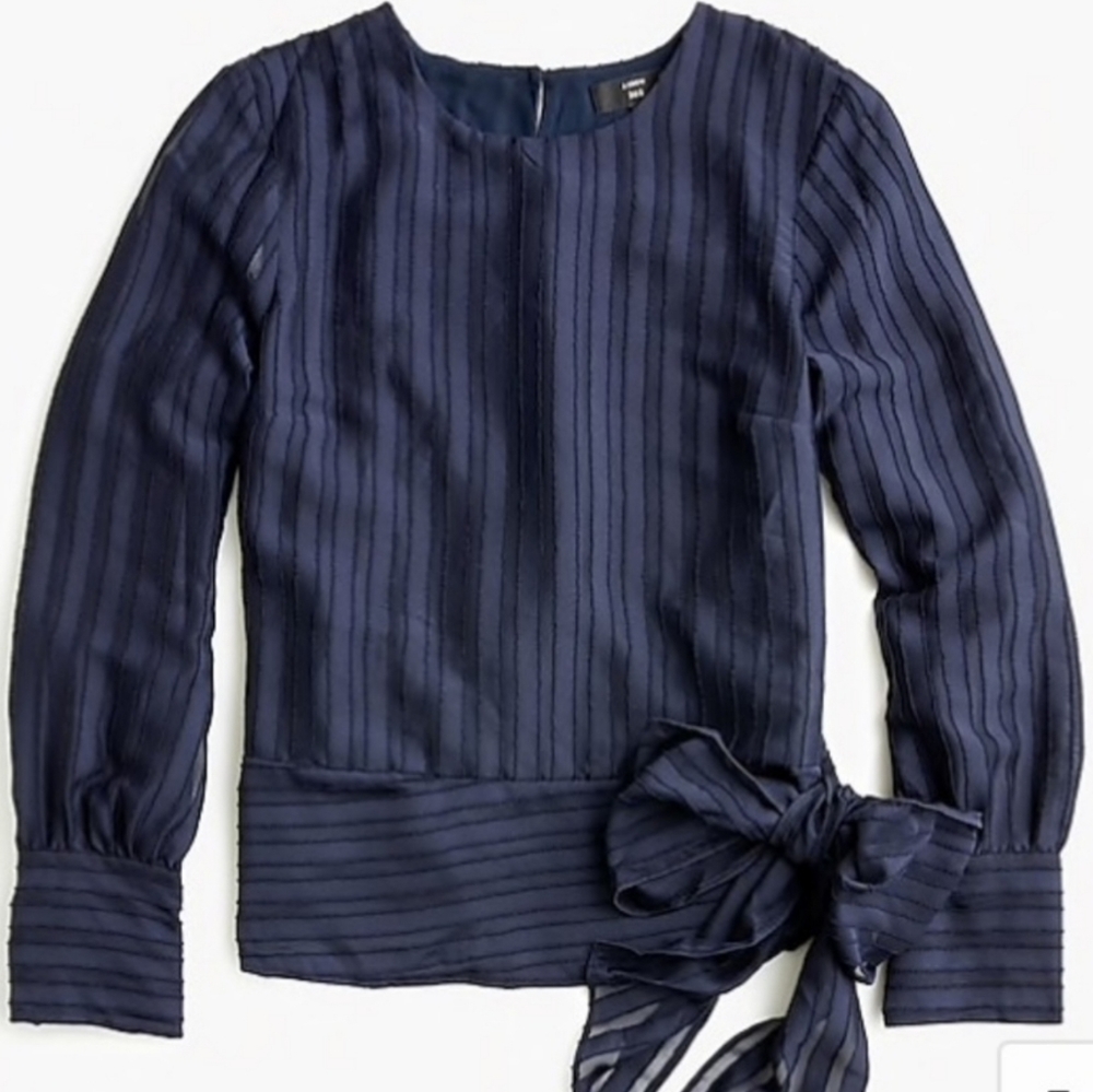 J. Crew 365 Shadow stripe top in french navy small